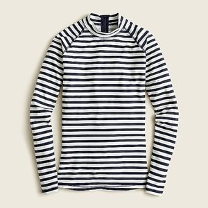 J. Crew rash guard Size L NWT navy ivory stripe